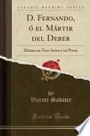 libro D. Fernando, ó El Mártir Del Deber