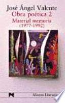 libro Obra Poética: Material Memoria (1977 1992)