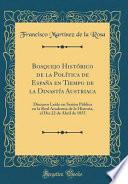 libro Bosquejo Histórico De La Política De España En Tiempo De La Dinastía Austriaca