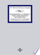 Descargar el libro libro Informática Jurídica Para Estudiantes De Derecho