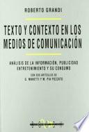 Descargar el libro libro Texto Y Contexto En Los Medios De Comunicación