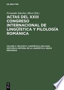 libro Actas Del Xxiii Congreso Internacional De Linguística Y Filología Románica