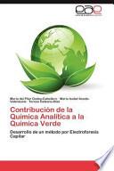 libro Contribución De La Química Analítica A La Química Verde