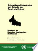 libro Estructura Económica Del Estado De San Luis Potoyes. Sistema De Cuentas Nacionales De México. Estructura Económica Regional. Producto Interno Bruto Por Entidad Federativa 1970, 1975 Y 1980