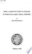 libro Indice Y Extractos Del Archivo De Protocolos De Puebla De Los Angeles, México (1538 1556)