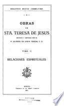 libro Obras De Sta. Teresa De Jesús: Relaciones Espirituales