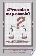 libro ¿procede O No Procede?
