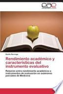 libro Rendimiento Académico Y Características Del Instrumento Evaluativo