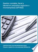 libro Uf1822   Gestión Contable, Fiscal Y Laboral En Pequeños Negocios O Microempresas
